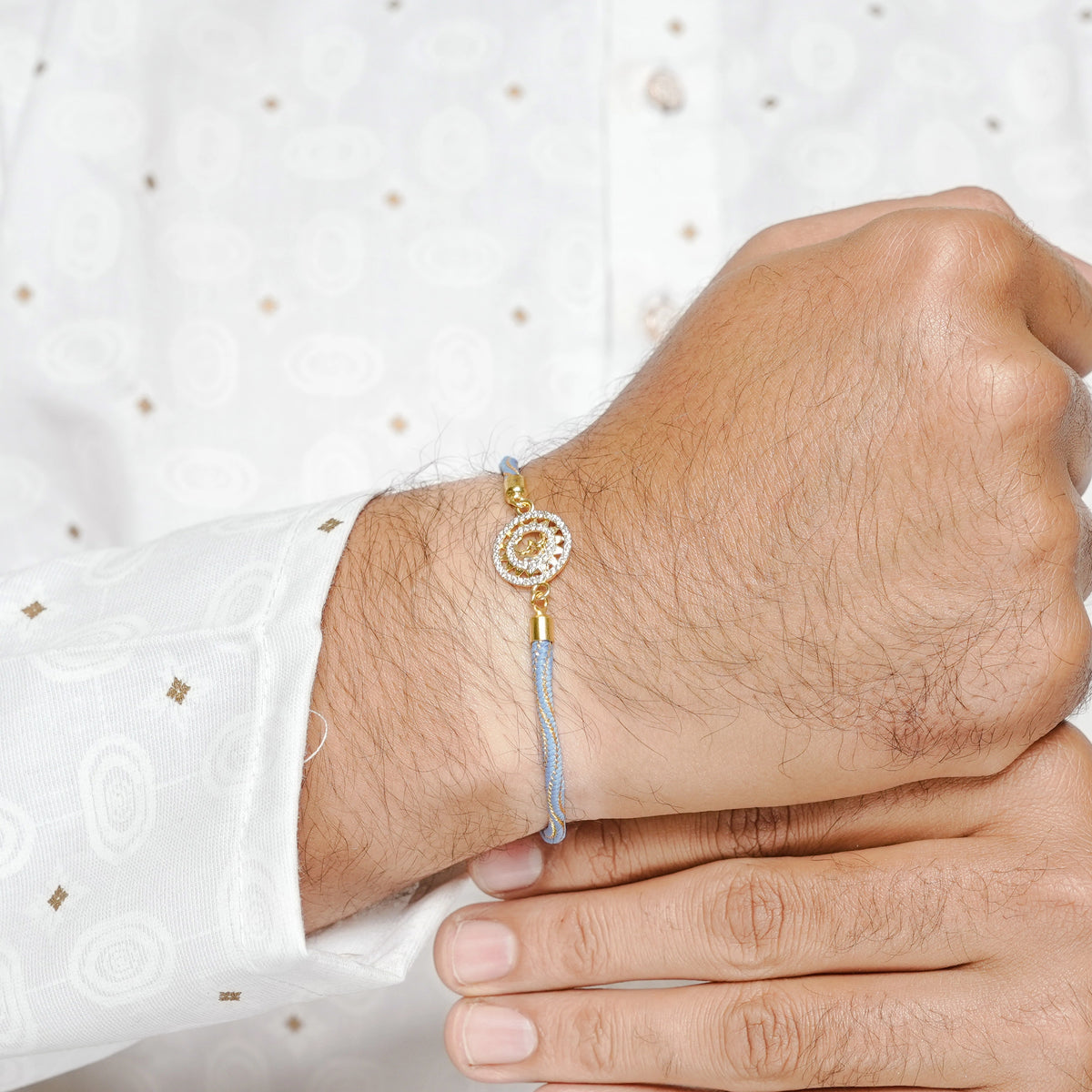 925 Silver Gold Om Tattva Rakhi