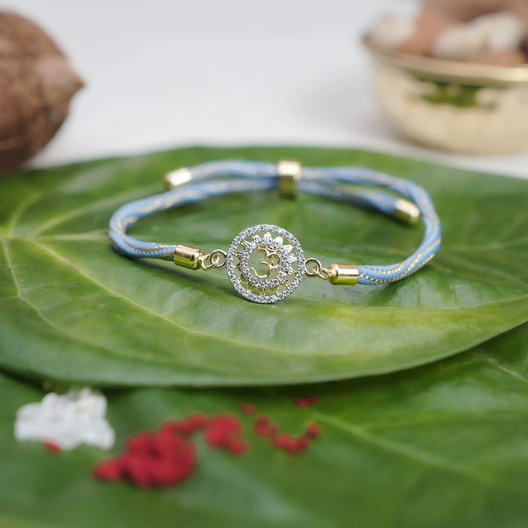 925 Silver Gold Om Tattva Rakhi