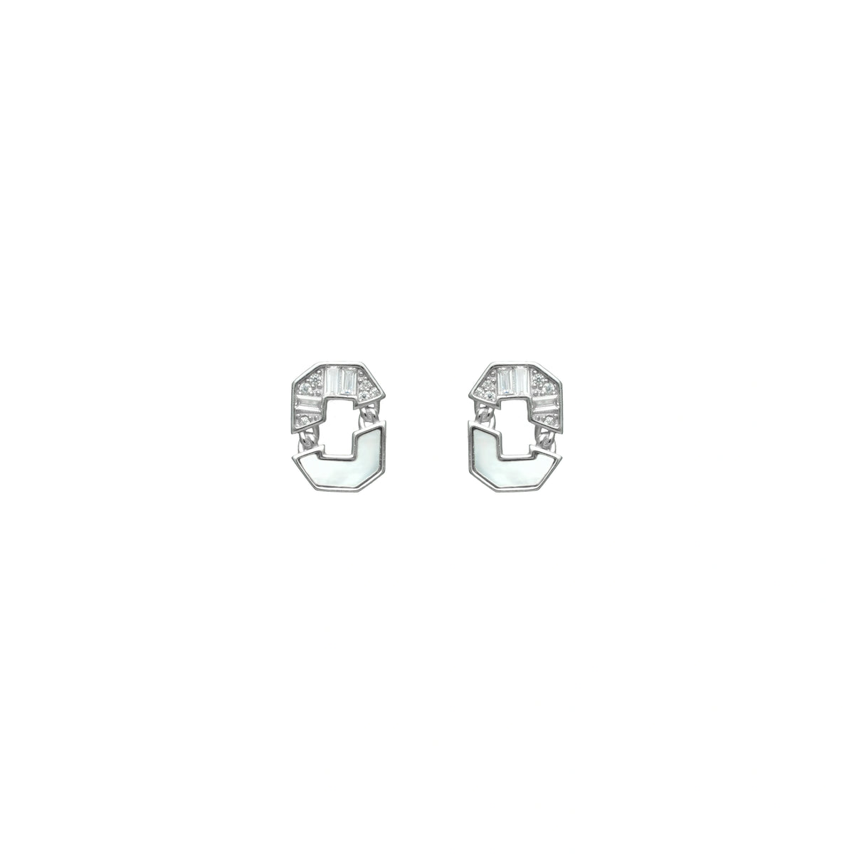 925 Silver Glacial Facet Studs - 925 sterling silver earrings by Tassya Silver