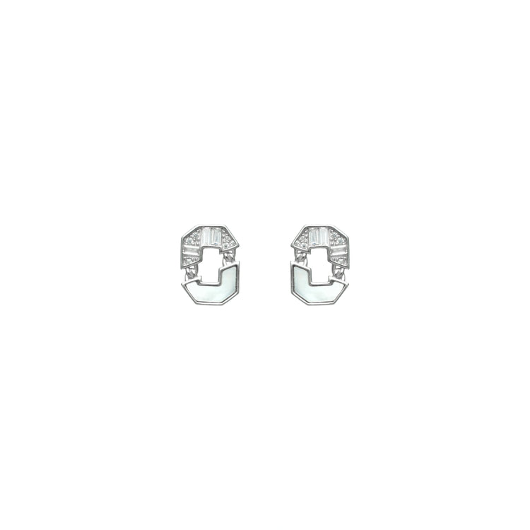 925 Silver Glacial Facet Studs - 925 sterling silver earrings by Tassya Silver