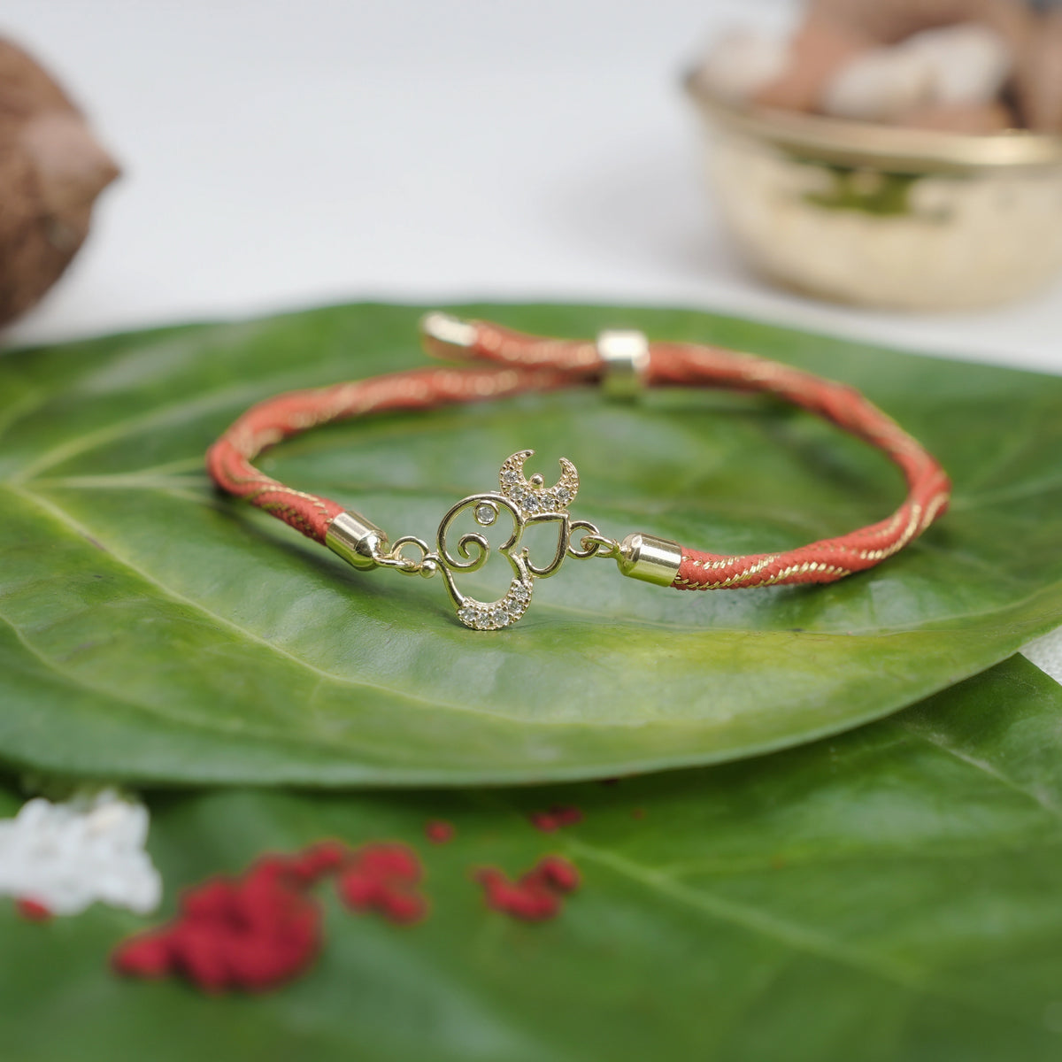925 Gold Silver Om Advait Rakhi