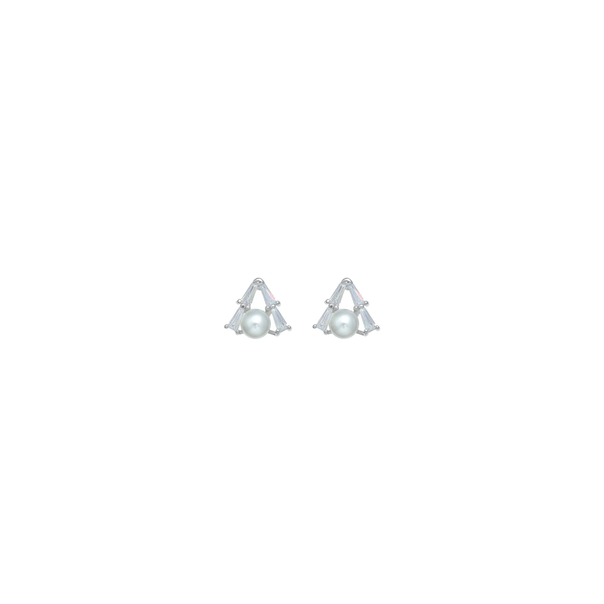 925 Silver Pearl Prism Studs - 925 sterling silver earrings by Tassya Silver