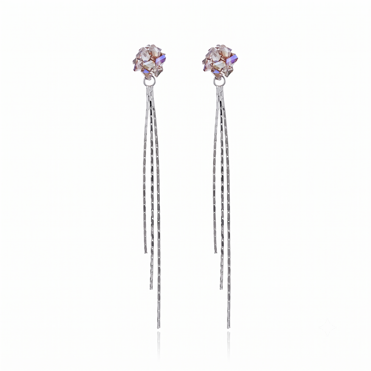 925 Silver Starlight Bloom Tassel Earrings