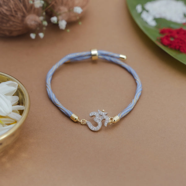 925 Gold Silver Om Sankalp Rakhi