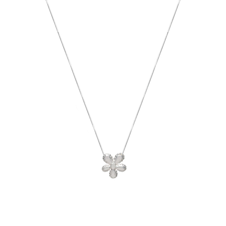 925 Silver Floral Chain Pendant - 925 sterling silver pendant by Tassya Silver