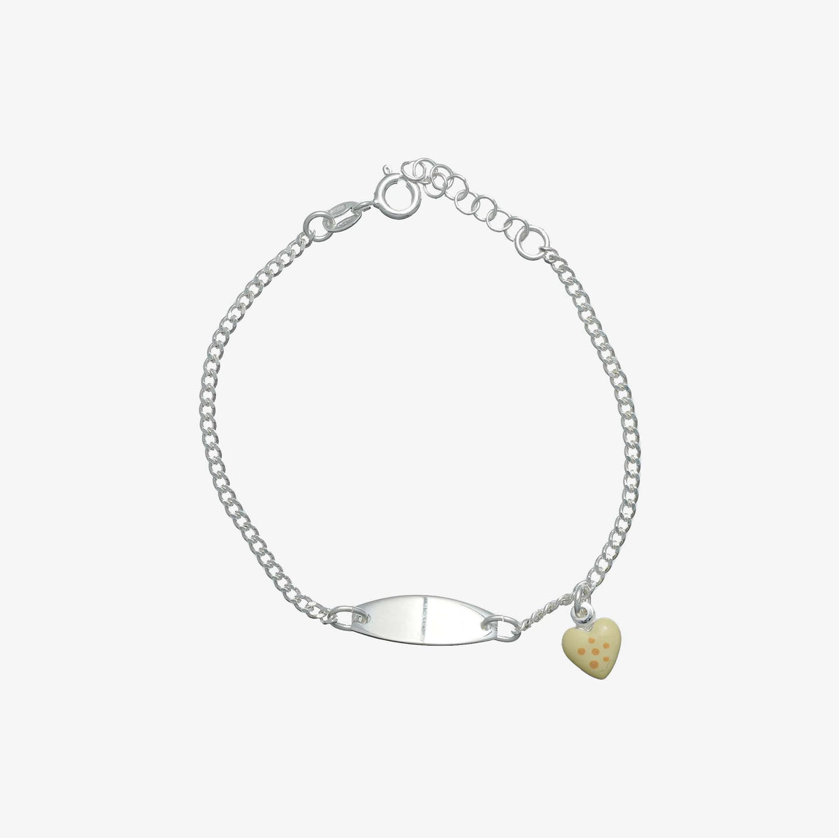 925 Silver Yellow Heart Bracelet