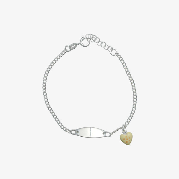 925 Silver Yellow Heart Bracelet