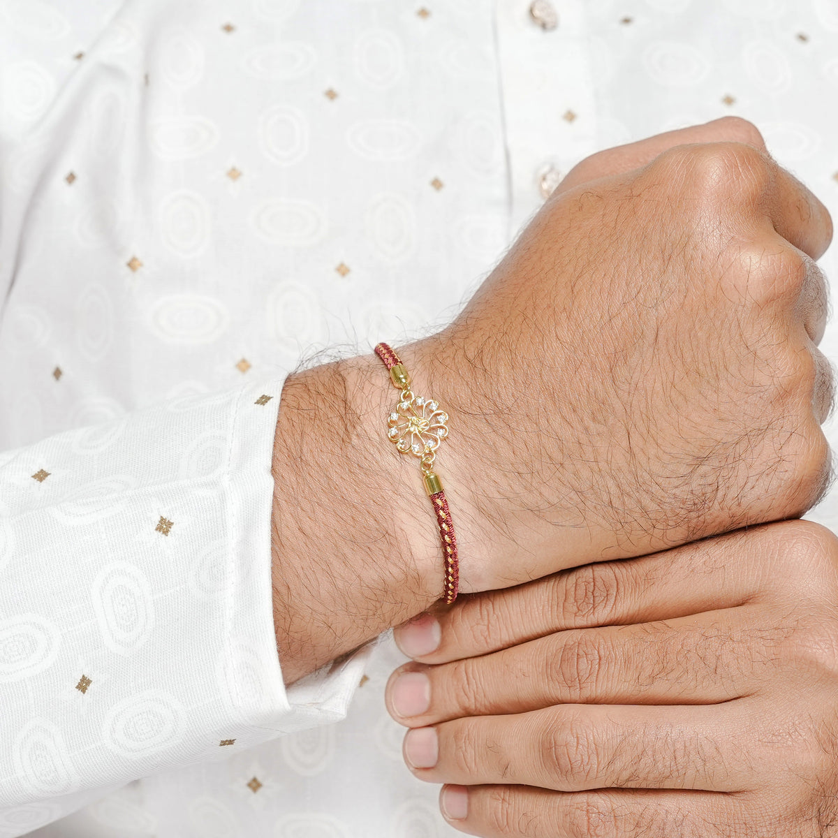 925 Gold Silver Om Mahima Rakhi