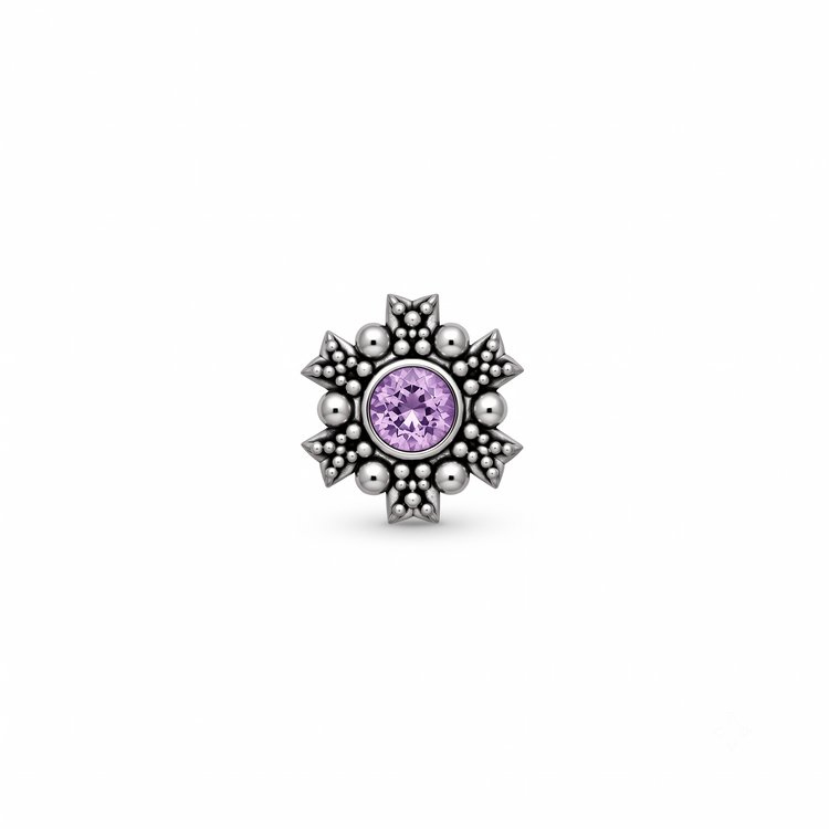 925 Silver Lavender Star Bloom Nose Pin