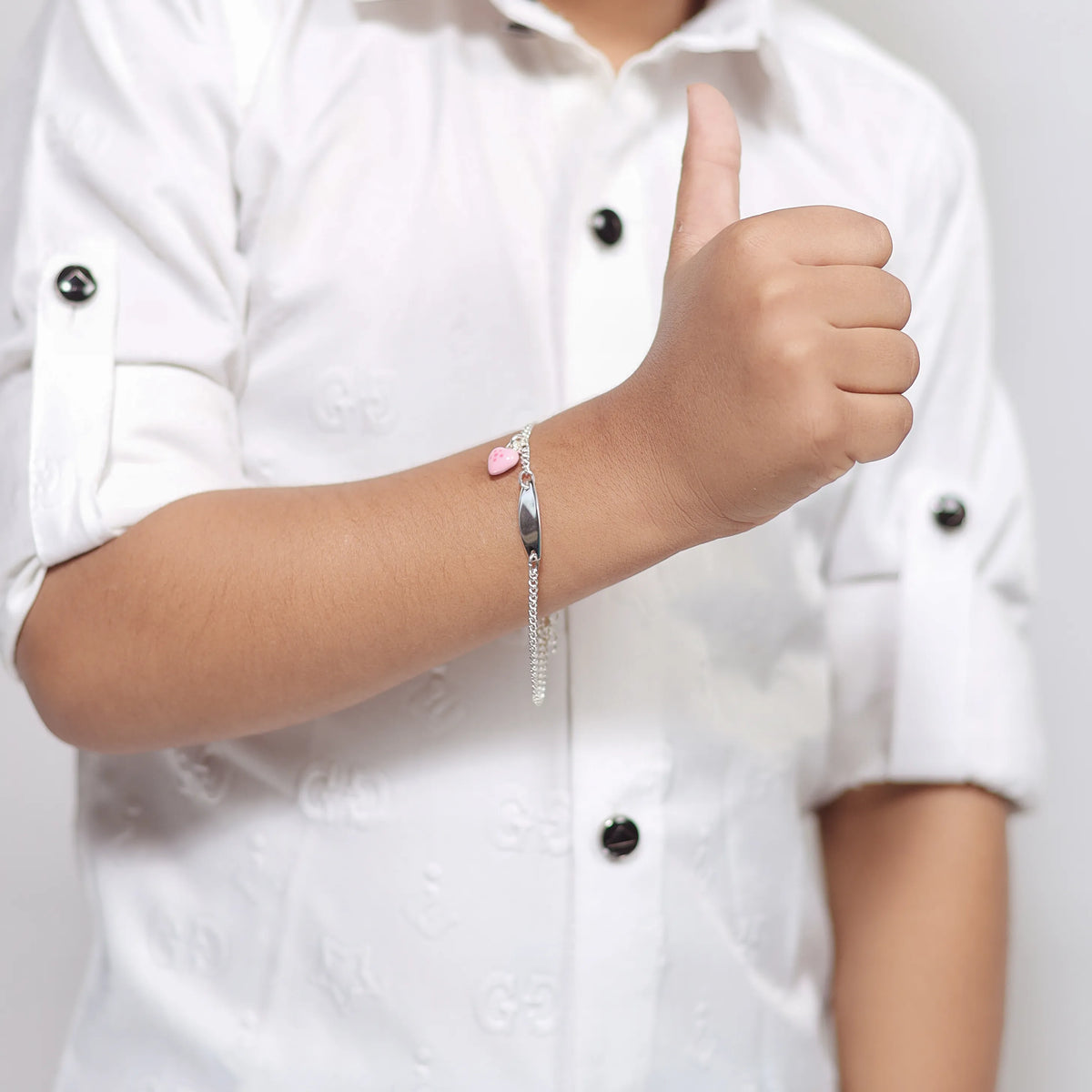925 Silver Little Charm ID Bracelet - 925 sterling silver bracelet by Tassya Silver