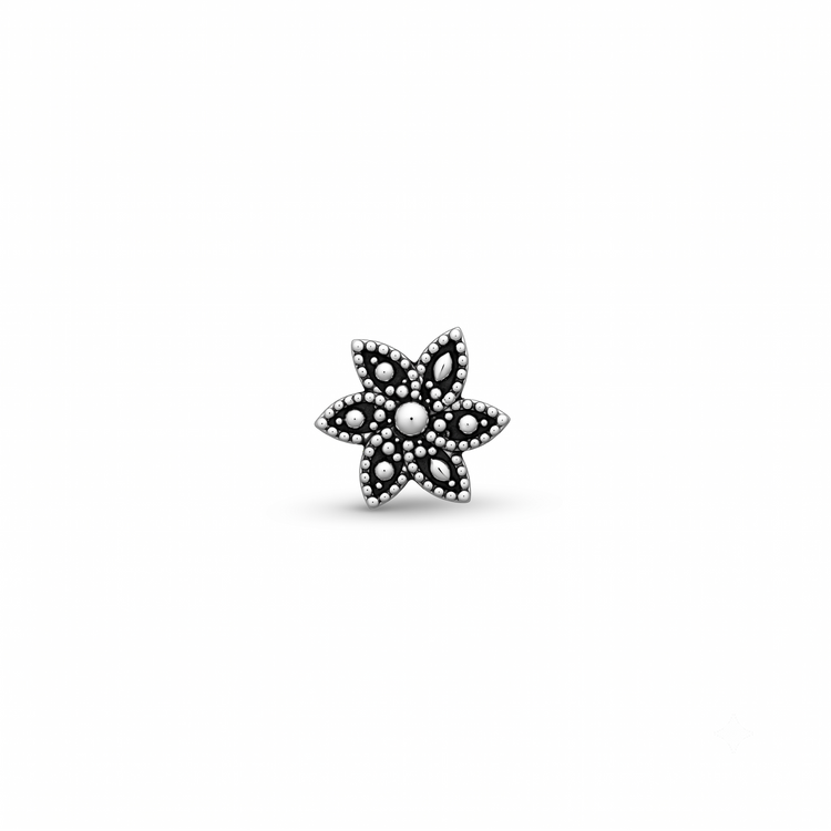 925 Silver Moonlit Jasmine Nose Pin