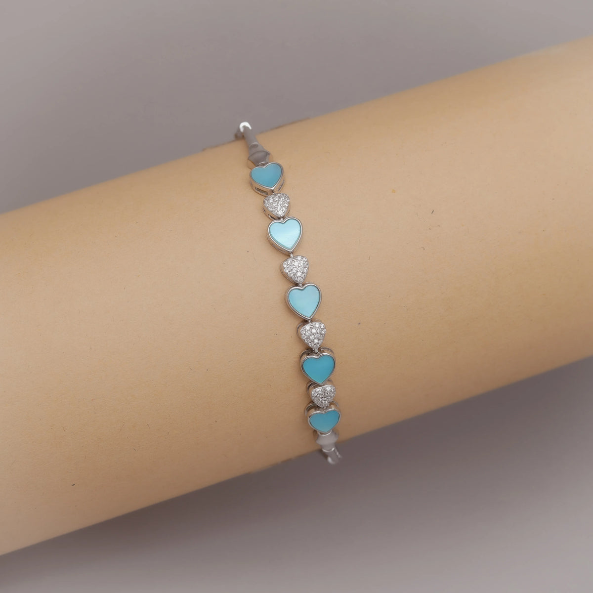925 Silver Ocean Heartline Bracelet - 925 sterling silver bracelet by Tassya Silver