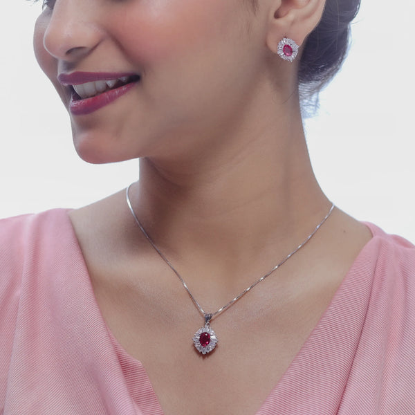 925 Silver Royal Ruby Sparkle Set