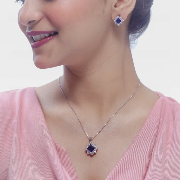 925 Silver Blue Star Chain Pendant