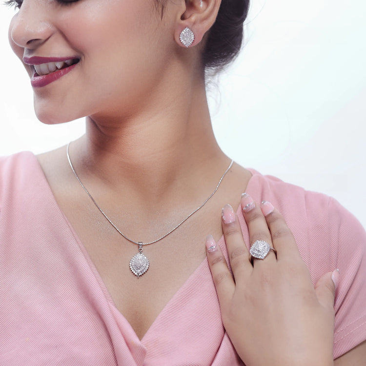 925 Silver Crystal Aura Royale Set - 925 sterling silver jewellery set by Tassya Silver
