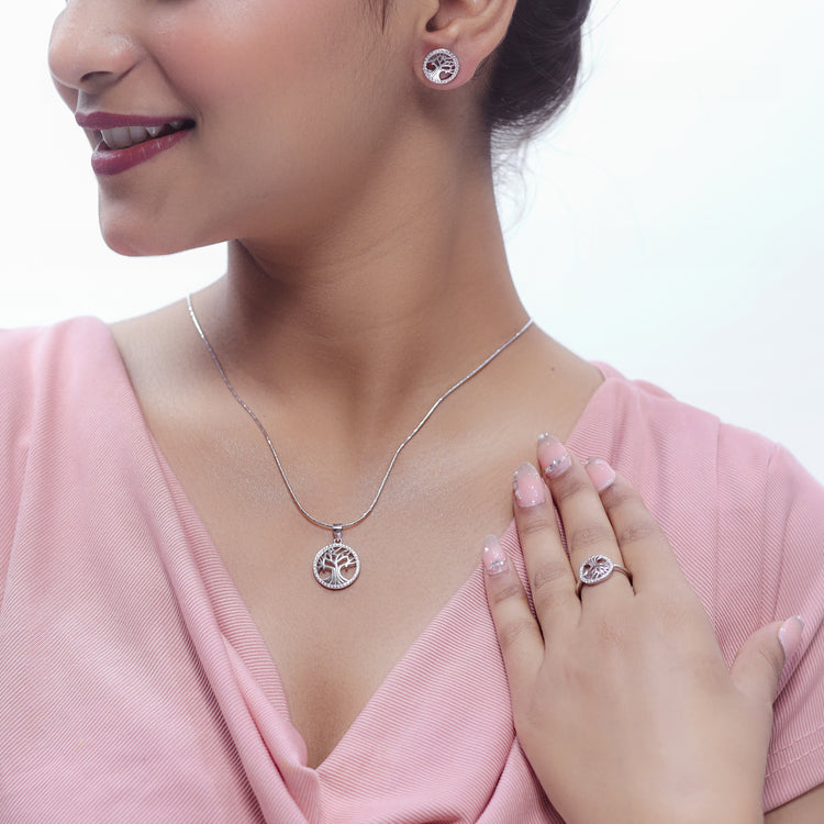 925 Silver Eternal Tree Essence Set - 925 sterling silver jewellery set by Tassya Silver