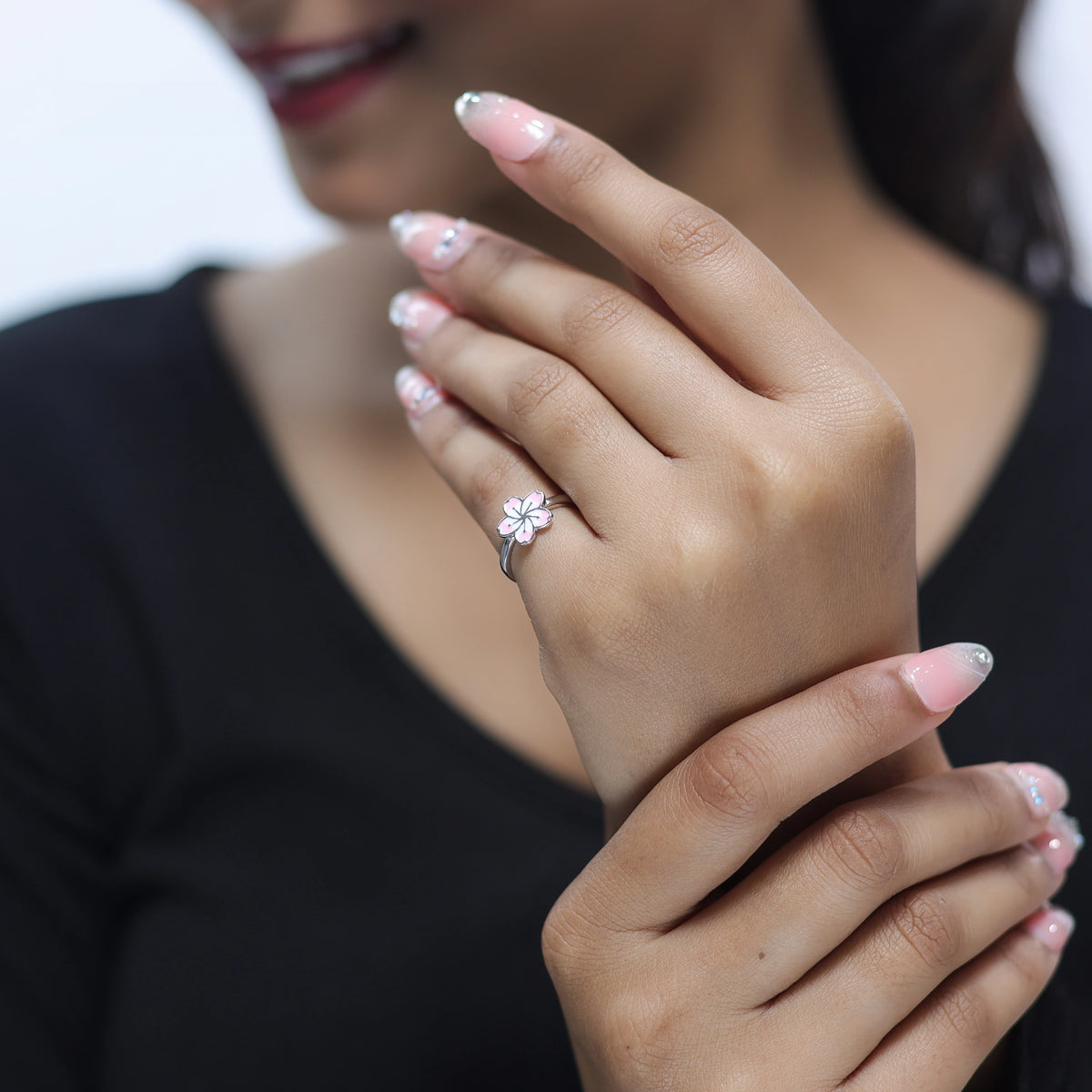 925 Silver Blush Petal Ring - 925 sterling silver ring by Tassya Silver