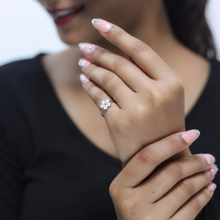 925 Silver Blush Petal Ring - 925 sterling silver ring by Tassya Silver