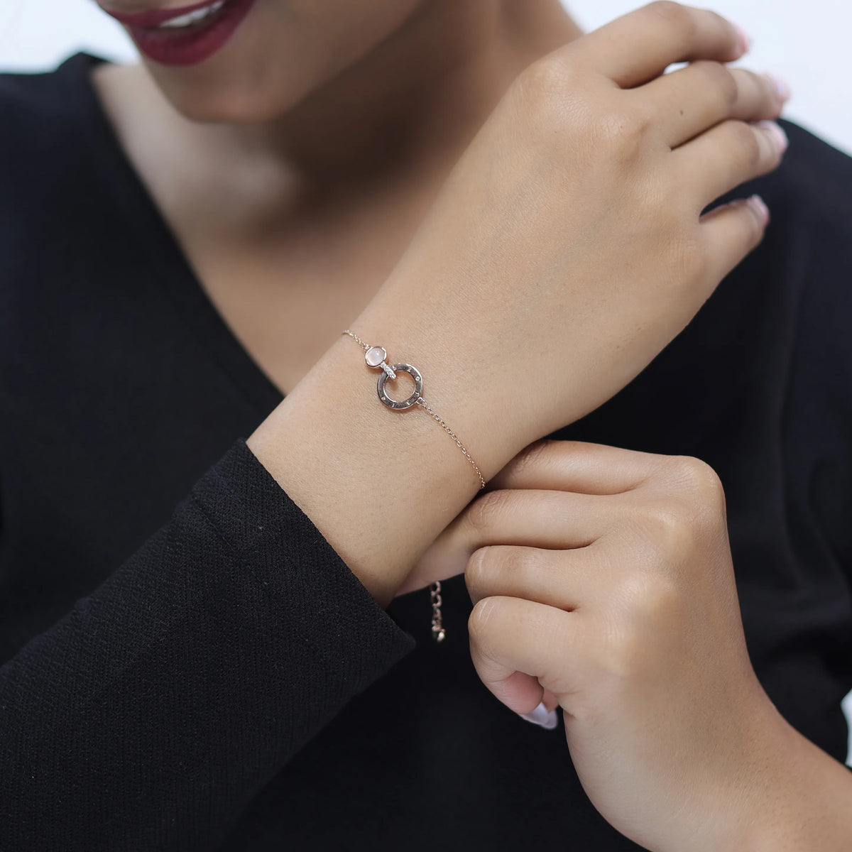 925 Silver Pearl Halo Bracelet - 925 sterling silver bracelet by Tassya Silver