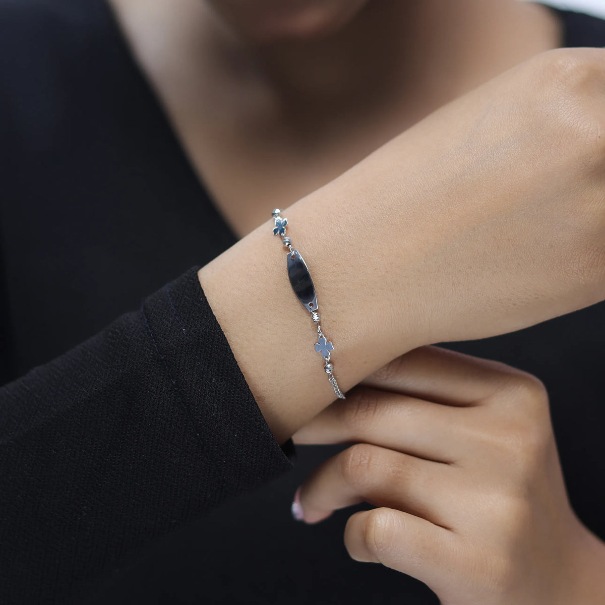 925 Silver Lucky Clover Bracelet - 925 sterling silver bracelet by Tassya Silver