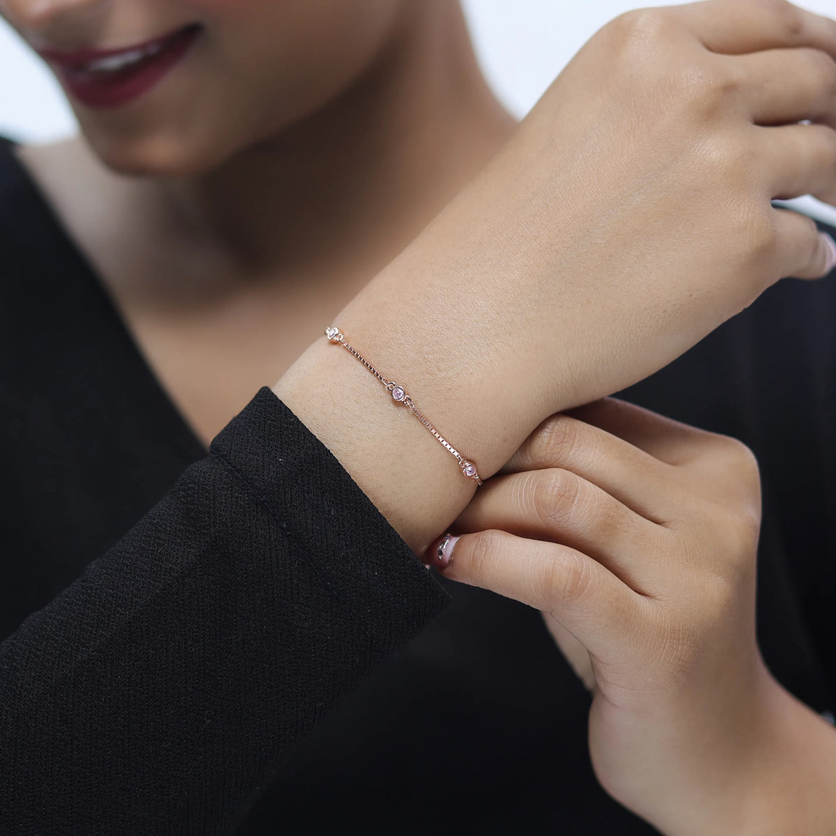 925 Silver Blush Aura Bracelet - 925 sterling silver bracelet by Tassya Silver