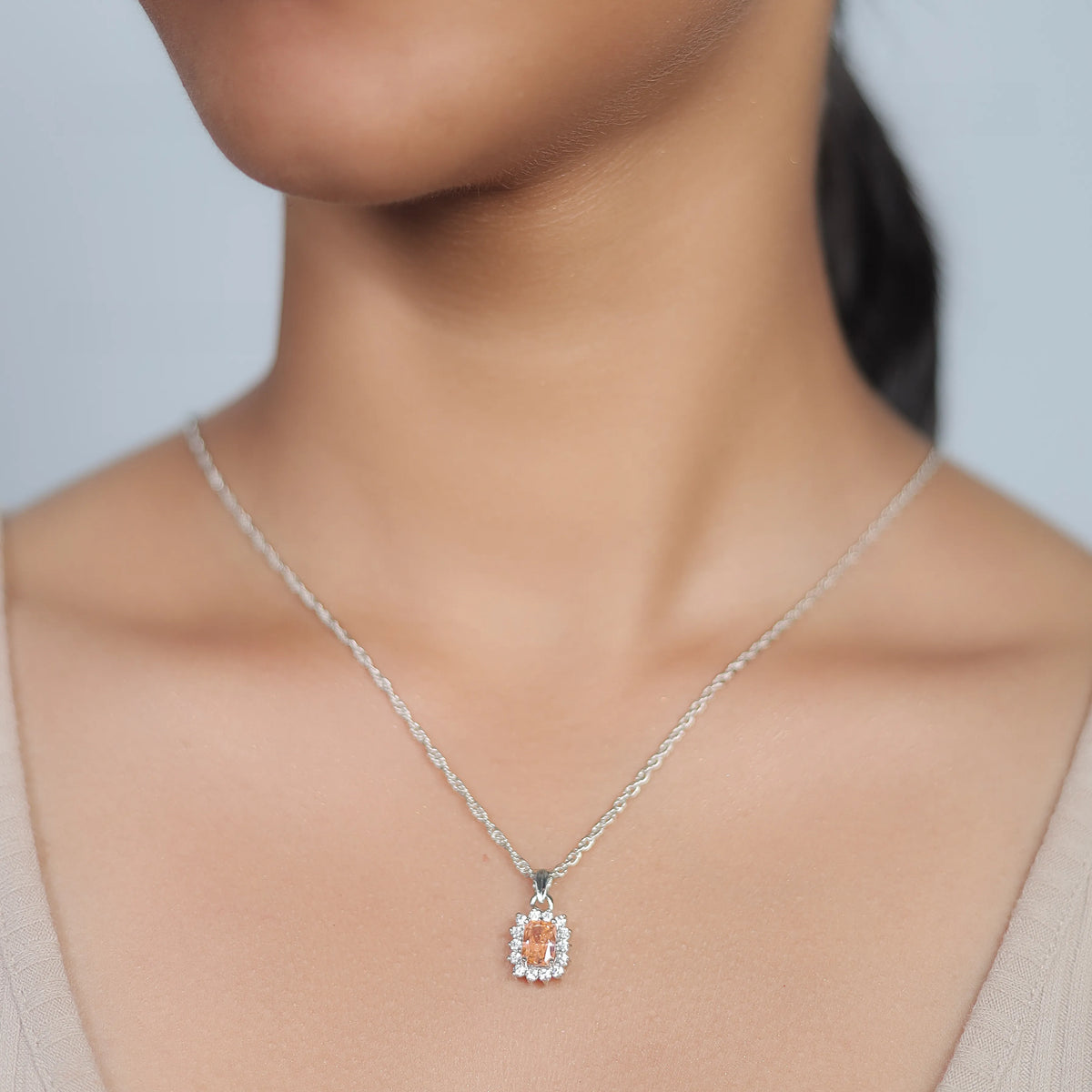 925 Silver Peach Royale Pendant - 925 sterling silver pendant by Tassya Silver