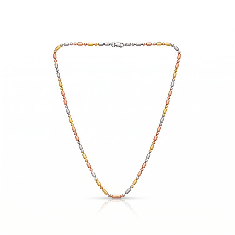 925 Silver Tri-Tone Radiance Bead Chain