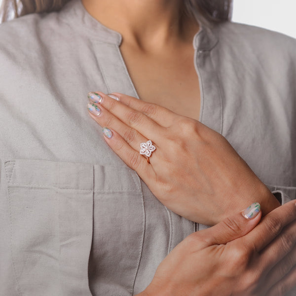 925 Silver Rosé Bloom Ring