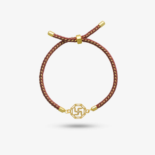 925 Gold Silver Shree Swastika Rakhi
