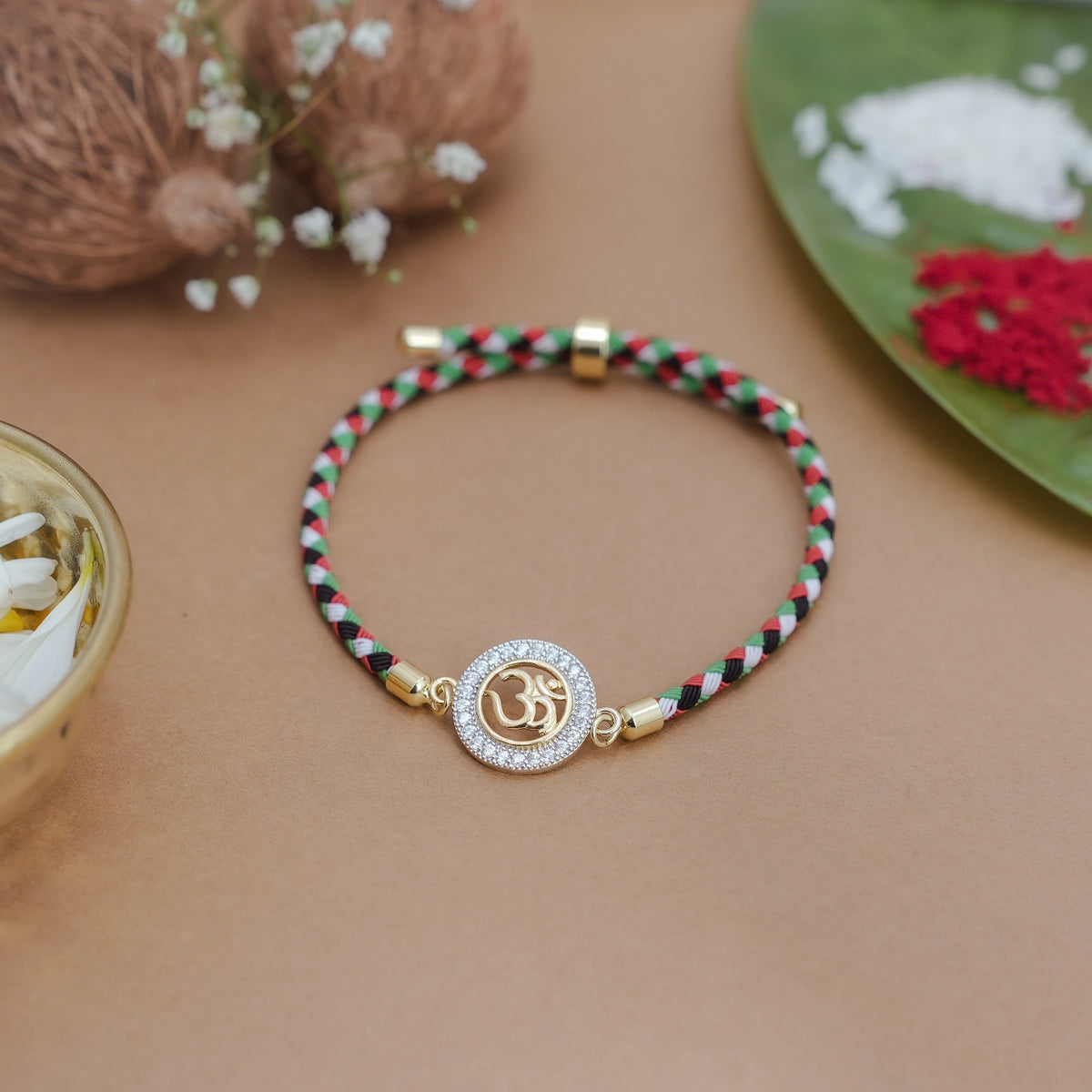 925 Golden Silver Rakhi Om Shakti