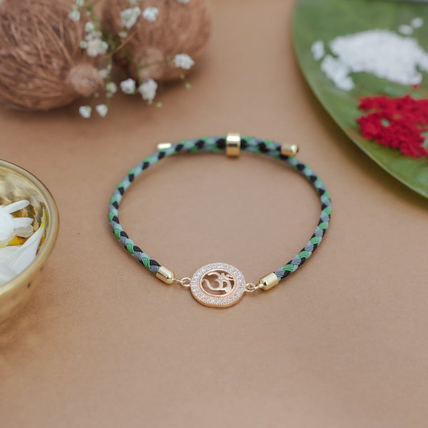 925 Rosegold Silver Om Shakti Rakhi