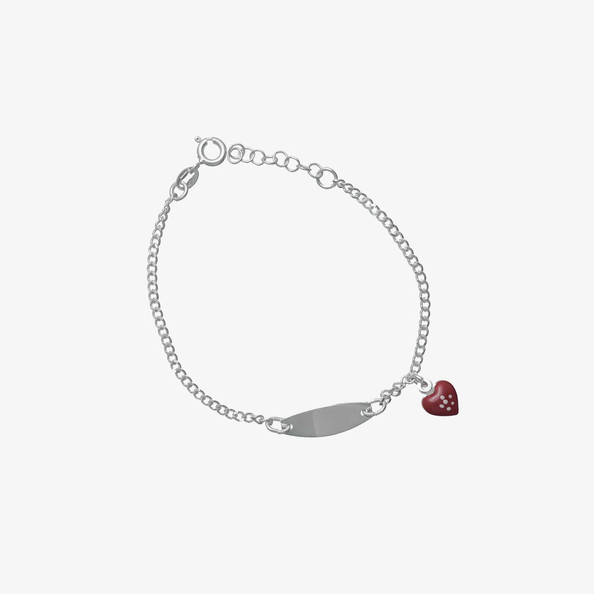 925 Silver Red Heart Bracelet