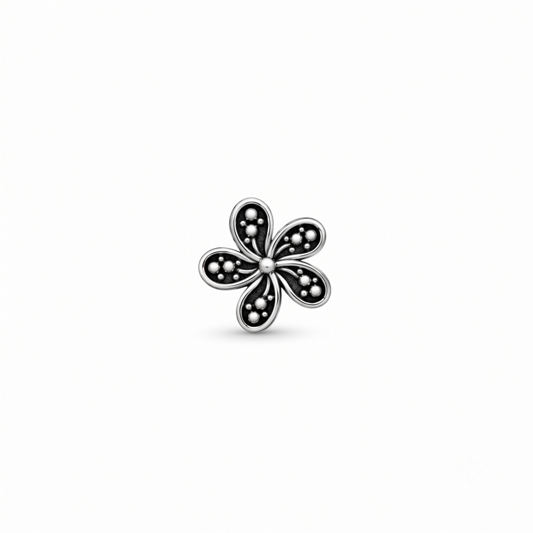 925 Silver Dewdrop Blossom Nose Pin
