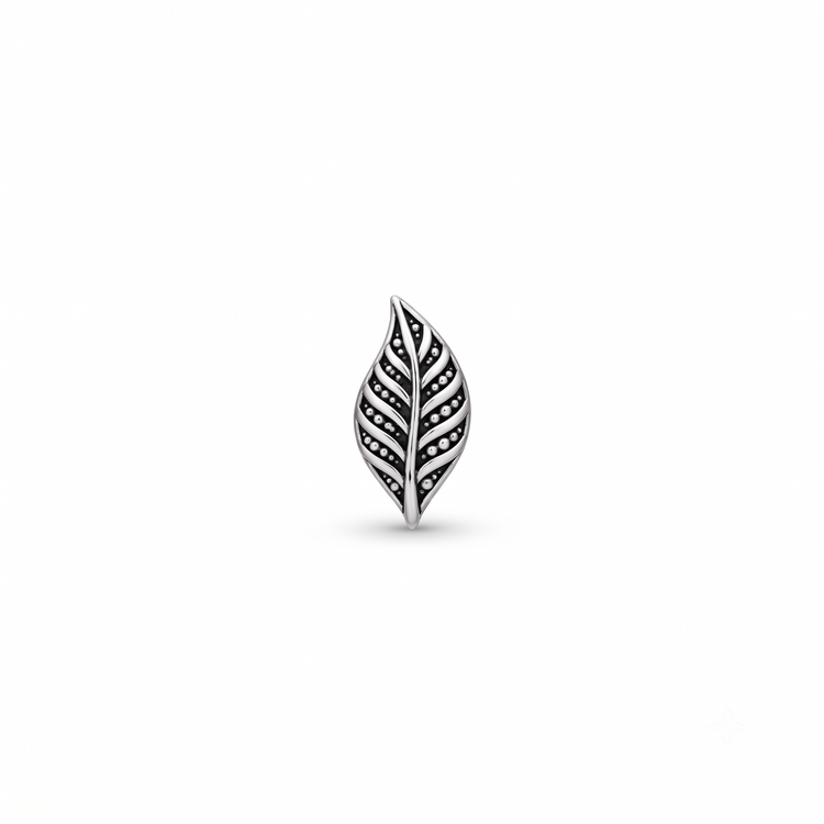 925 Silver Willow Leaf Nose Pin
