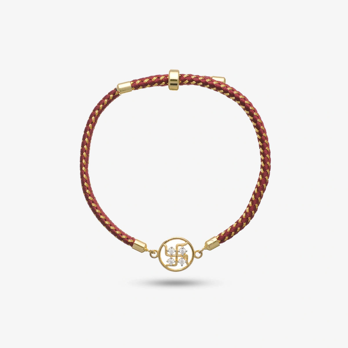 925 Gold Silver Swastik Aashirwad Rakhi