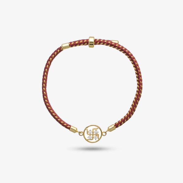 925 Gold Silver Swastik Aashirwad Rakhi