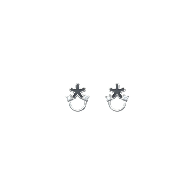 925 Silver Dark Star Crystal - 925 sterling silver earrings by Tassya Silver