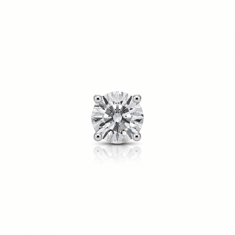 925 Silver Solitaire Radiance Round Stud Earring