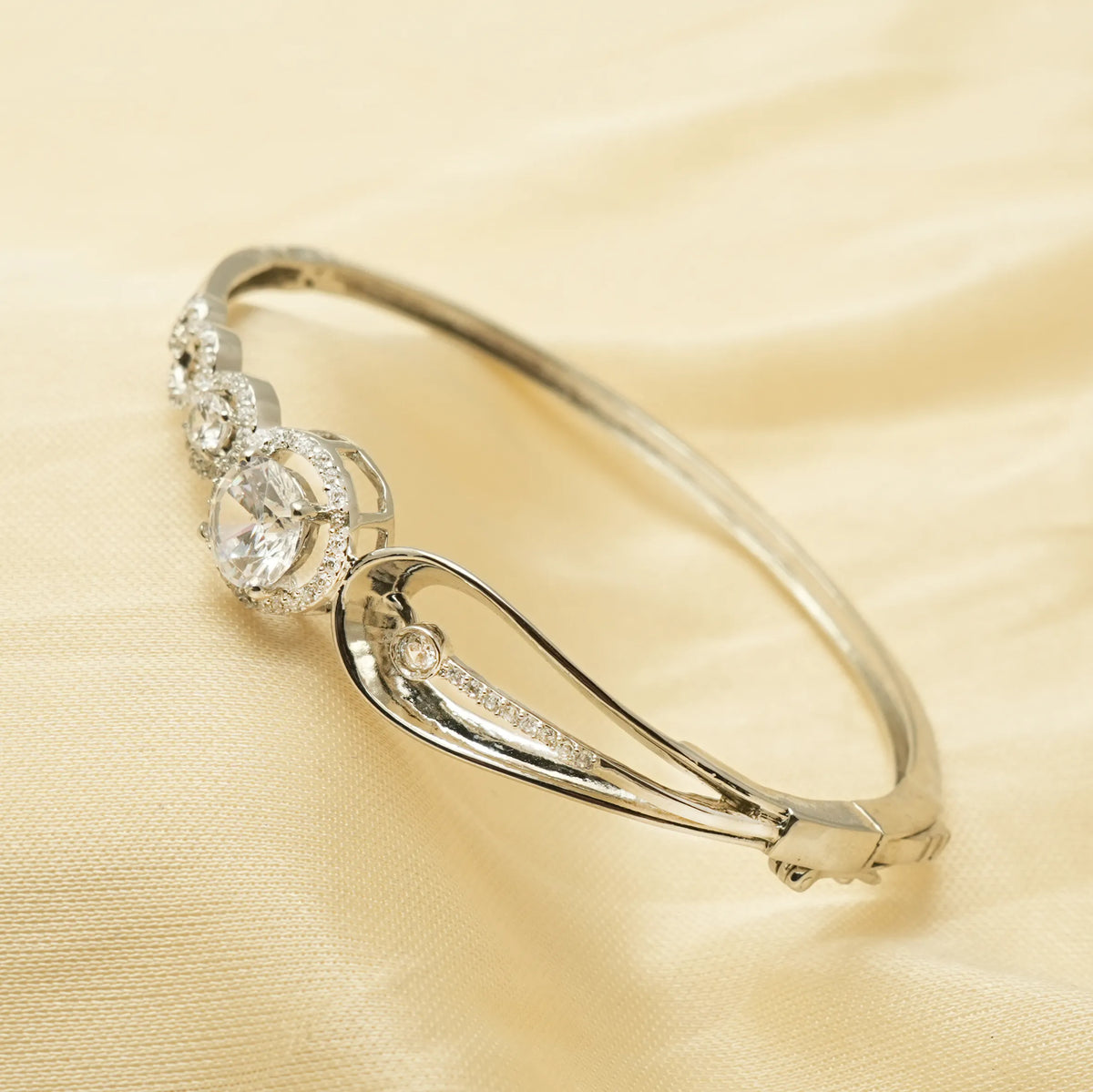 925 Silver Premium Glow Kada - 925 sterling silver bracelet by Tassya Silver