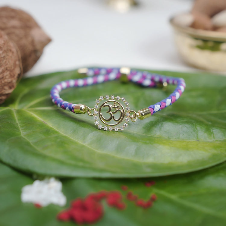 925 Silver Gold Om Sukh Rakhi