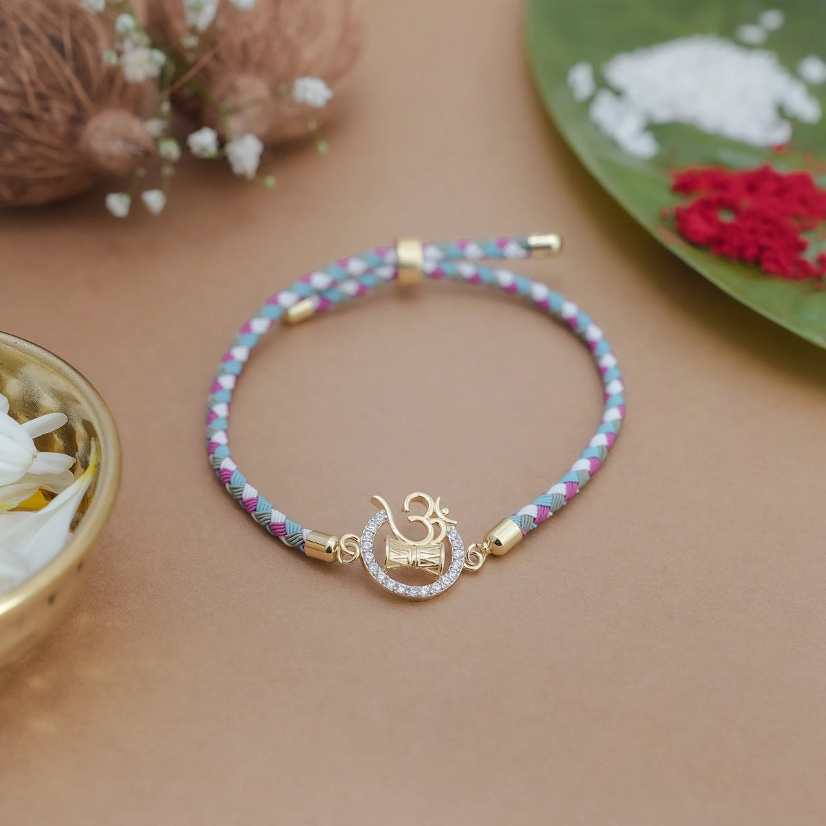 925 Gold Silver Shiv Naad Rakhi