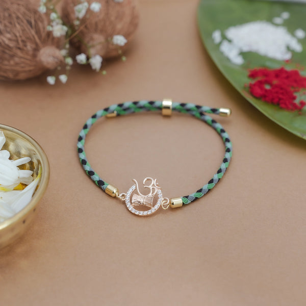 925 Rosegold Silver Shiv Naad Rakhi