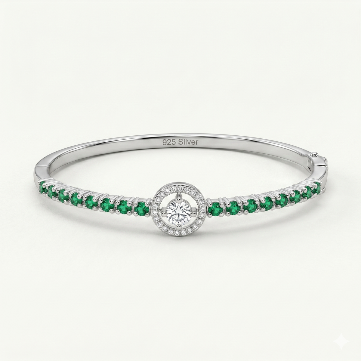 925 Silver Emerald Diamond Dream Kada