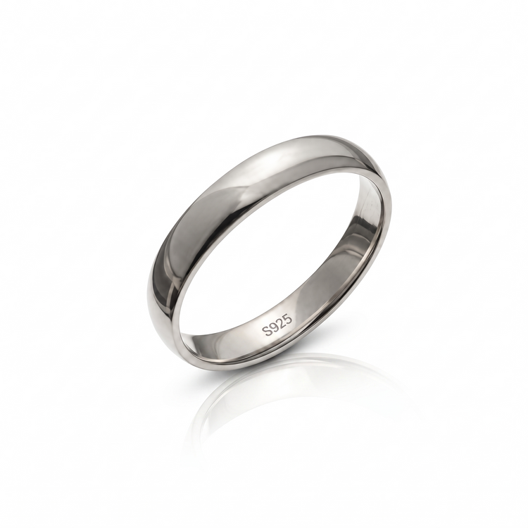 925 Silver Pure Essence Classic Unisex Band Ring