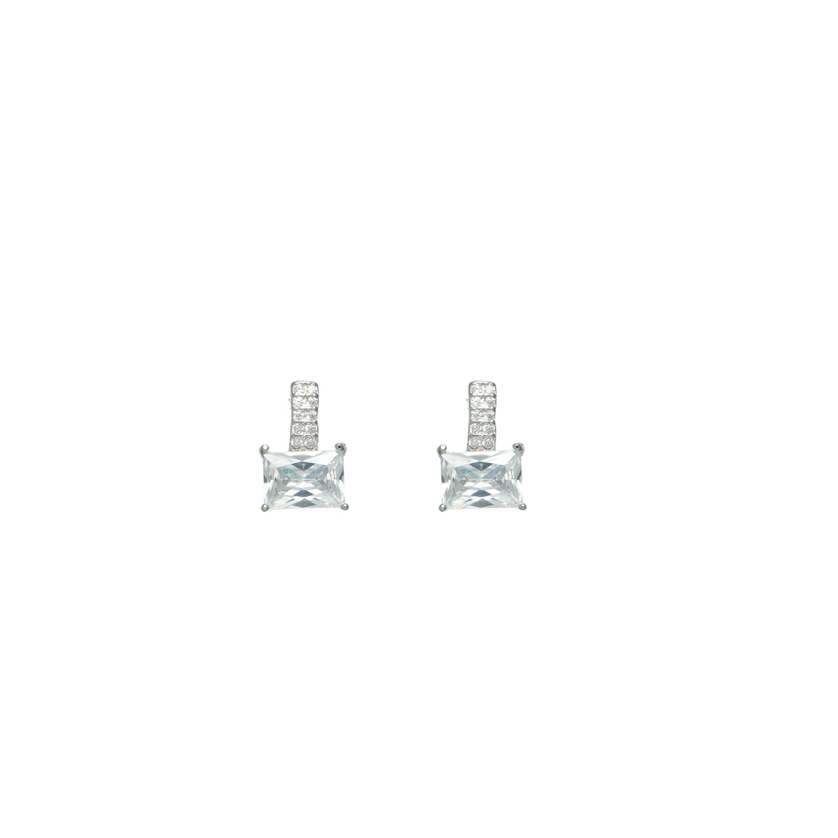 925 Silver Rectangular Radiance Earrings - 925 sterling silver earrings by Tassya Silver