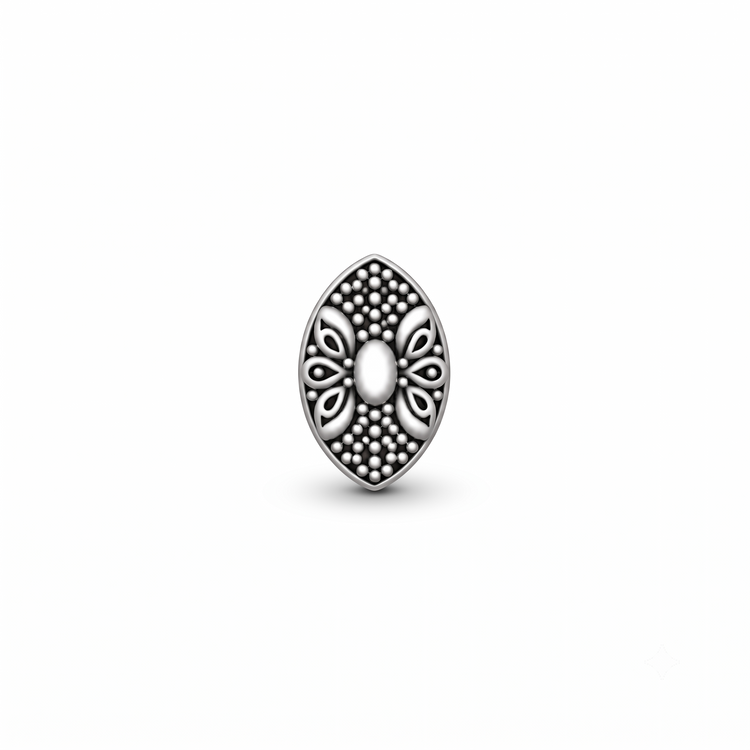 925 Silver Marquise Petal Mosaic Nose Pin
