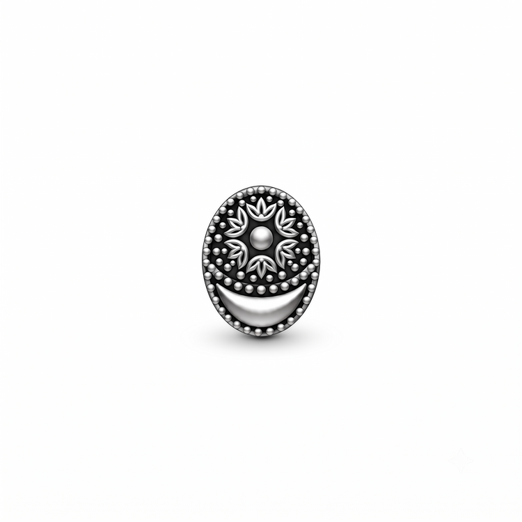 925 Silver Crescent Lotus Nose Pin