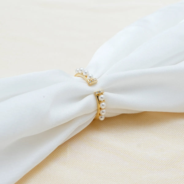 925 Silver Twin Pearl Ring