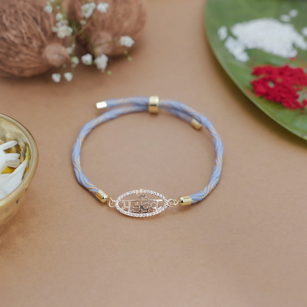 925 Rosegold Silver Har Har Mahadev Rakhi