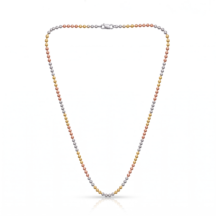 925 Silver Tricolor Celestial Bead Chain